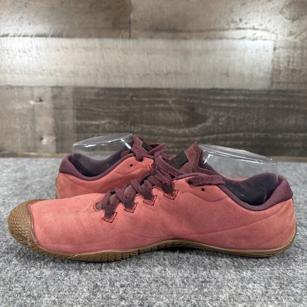 Merrell Vapor Glove 3 Luna Leather Womens 9 Barefoot Shoes Red Vibram Zero Drop